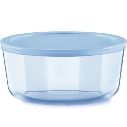 Pyrex Pyrex® Simply Store® Tinted 7-cup Round Storage with Blue Plastic Lid