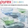 Pyrex Pyrex® Simply Store® Tinted 11-cup Rectangle Storage with Green Plastic Lid